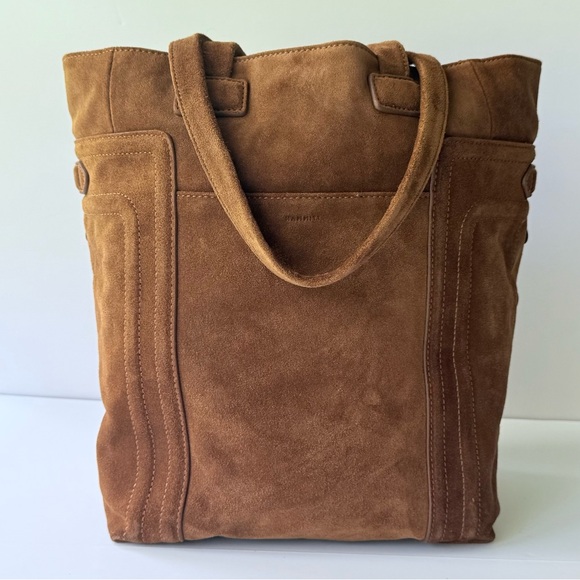 Hammitt Otis Tote Bag in Mahogany Brushed Suede w/ Leather Trim - Picture 9 of 16